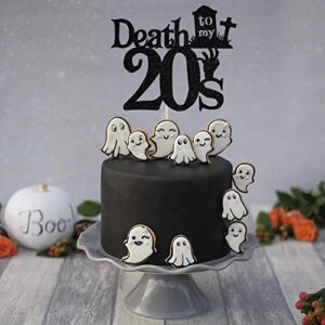 Death to My 20s Cake Topper, Rip Twenties Cake Decorations, Straight Outta 1992, Funny Happy 30th Birthday Decorations for Men Women Black Glitter