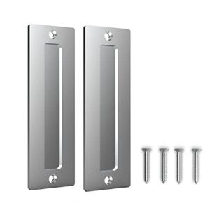 orgerphy stainless 7” barn door handle finger pull set (2 pack)| heavy duty modern simple invisible handle for gates garages sheds barn door, pocket door | with flat bottom easy to install(2 pack)