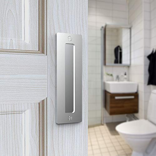 Orgerphy Stainless 7” Barn Door Handle Finger Pull Set (2 Pack)| Heavy Duty Modern Simple Invisible Handle for Gates Garages Sheds Barn Door, Pocket Door | with Flat Bottom Easy to Install(2 Pack)