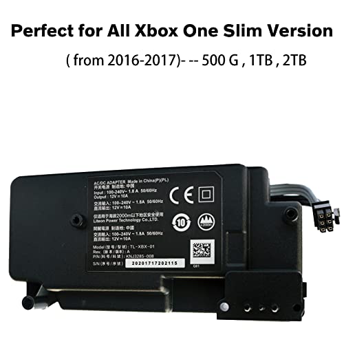 HEORLD New Replacement Power Supply AC Adapter for Xbox One S (Slim) PA-1131-13MX / N15-120P1A 1681,Xbox 1 Power Cord:Part Number X943284-004 X943285-005 X943285-004