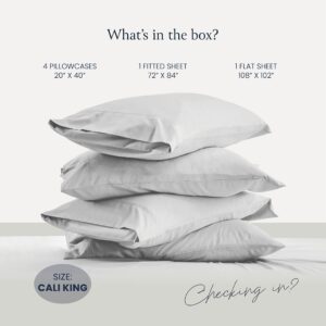 BELADOR Silky Soft Cali King White Sheet Set -Luxury 6 Piece Bed Sheets For California King Size Bed, Secure-Fit Deep Pocket Sheets With Elastic, Breathable Hotel Sheets & Pillowcase Set, Wrinkle Free