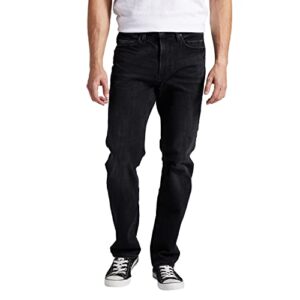 silver jeans co. men's machray athletic fit straight leg jeans, dark wash cbb532, 36w x 32l