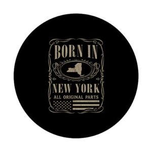 Vintage Classic America Land Map US States Born New York PopSockets Swappable PopGrip