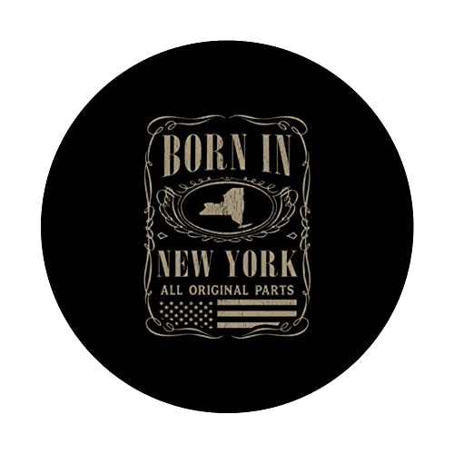 Vintage Classic America Land Map US States Born New York PopSockets Swappable PopGrip