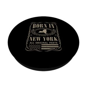 Vintage Classic America Land Map US States Born New York PopSockets Swappable PopGrip