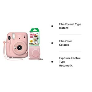 Fujifilm Instax Mini 11 Instant Camera Blush Pink + Minimate Custom Case + Fuji Instax Film 20 Sheets Twin Pack