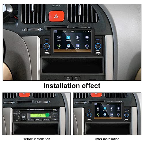 5'' Single Din Apple Carplay Car Stereo with Android Auto, Hikity HD Touch Screen Car Radio Bluetooth 5.1, Mirror Link, FM, Siri, SWC, Dual USB Input, Car Audio with Mic, Remote Control, Backup Cam