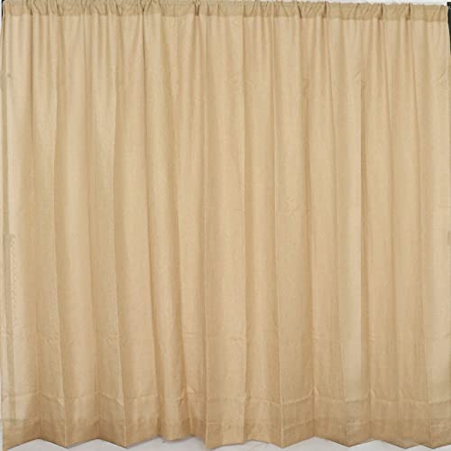 Efavormart 8ftx8ft Rustic Faux Burlap Photography Backdrop Curtain Drapery with Rod Pockets, Natural Jute Photo Booth Backdrop Panel