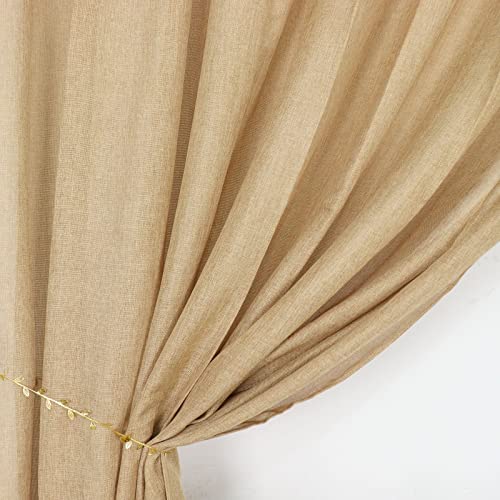 Efavormart 8ftx8ft Rustic Faux Burlap Photography Backdrop Curtain Drapery with Rod Pockets, Natural Jute Photo Booth Backdrop Panel
