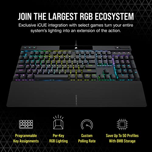 Corsair K70 RGB PRO Wired Mechanical Gaming Keyboard CH-9109414 -Cherry MX RGB Speed Switches: Linear and Rapid(Renewed)