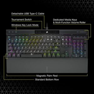 Corsair K70 RGB PRO Wired Mechanical Gaming Keyboard CH-9109414 -Cherry MX RGB Speed Switches: Linear and Rapid(Renewed)