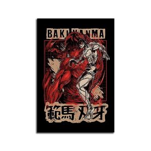 fjxyldhjc baki hanma japanese style poster wall art decor print picture paintings for living room bedroom decoration 12x18inchs(30x45cm)