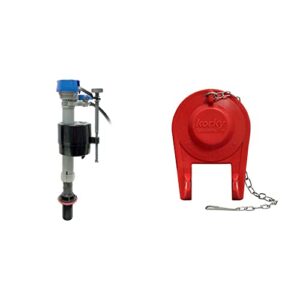 fluidmaster 400h-002 performax universal toilet fill valve high performance tank and bowl water control, 1-pack, multicolor & korky 100bp ultra high performance flapper fits most toilets small, red