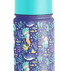 Simple Modern Kids Water Bottle with Straw Lid | Insulated Stainless Steel Reusable Tumbler for Toddlers, Girls | Summit Collection | 14oz, Happy Mermaids