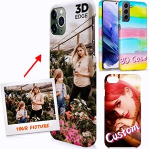 Unique-Custom-Gift Personalized Photo 3D Hard Plastic Phone Case Compatible with OPPO R17 Find X2 X3 F17 F9 A72 Reno 8 7 6 Realme 8 Pro, Customize Picture Thin Hard PC Phone Cover Full Printed 3D Edge