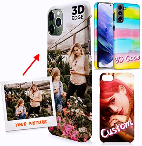 Unique-Custom-Gift Personalized Photo 3D Hard Plastic Phone Case Compatible with OPPO R17 Find X2 X3 F17 F9 A72 Reno 8 7 6 Realme 8 Pro, Customize Picture Thin Hard PC Phone Cover Full Printed 3D Edge