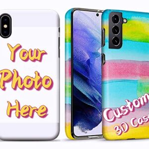 Unique-Custom-Gift Personalized Photo 3D Hard Plastic Phone Case Compatible with OPPO R17 Find X2 X3 F17 F9 A72 Reno 8 7 6 Realme 8 Pro, Customize Picture Thin Hard PC Phone Cover Full Printed 3D Edge