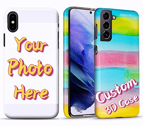 Unique-Custom-Gift Personalized Photo 3D Hard Plastic Phone Case Compatible with OPPO R17 Find X2 X3 F17 F9 A72 Reno 8 7 6 Realme 8 Pro, Customize Picture Thin Hard PC Phone Cover Full Printed 3D Edge