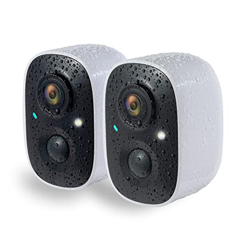 Security Cameras Wireless Outdoor 2-Way Talk Battery Powered Wi-Fi Cameras for Outside and Indoor 1080P Night Vision AI Motion Detection Siren Alarm IP65 Weatherproof 2-Pack