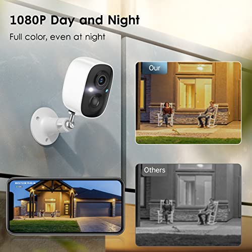 Security Cameras Wireless Outdoor 2-Way Talk Battery Powered Wi-Fi Cameras for Outside and Indoor 1080P Night Vision AI Motion Detection Siren Alarm IP65 Weatherproof 2-Pack