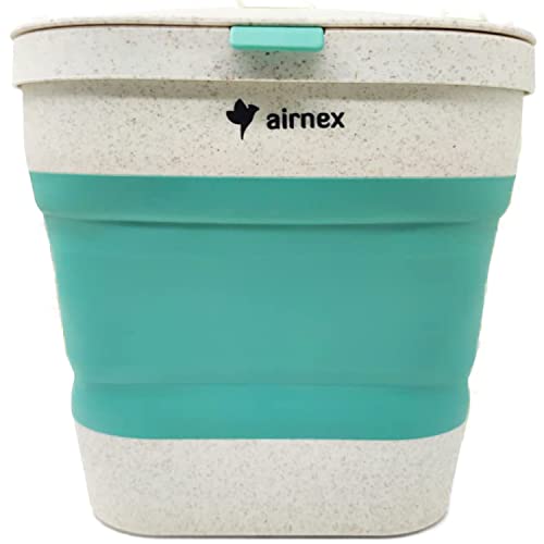 AIRNEX Countertop Compost Bin Kitchen Counter, Indoor Food Composter for Kitchen, Food Waste Bin for Kitchen Counter Top, Small Kitchen Compost Bucket Container, Mini Counter Food Scrap Bin with Lid