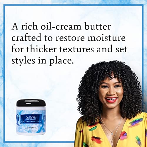 Camille Rose Black Castor Oil & Chebe Buttercream | 8 oz | Strengthening Texture Butter | Restores Moisture for Thick, Textured Hair