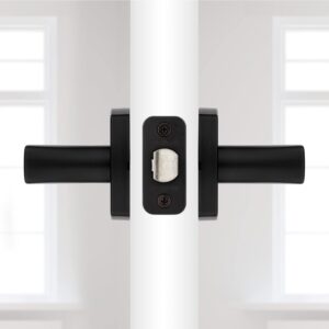 Kwikset Tripoli Passage Hall/Closet Lever with Soft Modern Rose in Matte Black 97200-919