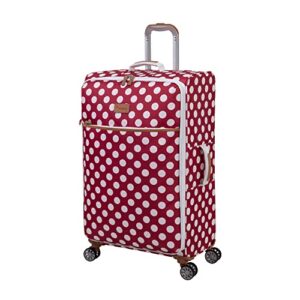it luggage summer spots 30" softside checked 8 wheel lightweight, red