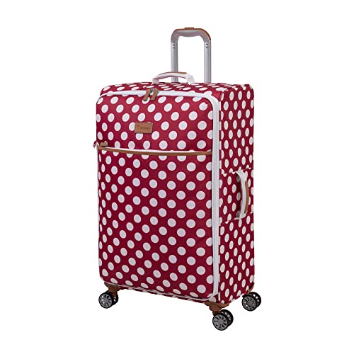 it luggage Summer Spots 30" Softside Checked 8 Wheel Lightweight, Red