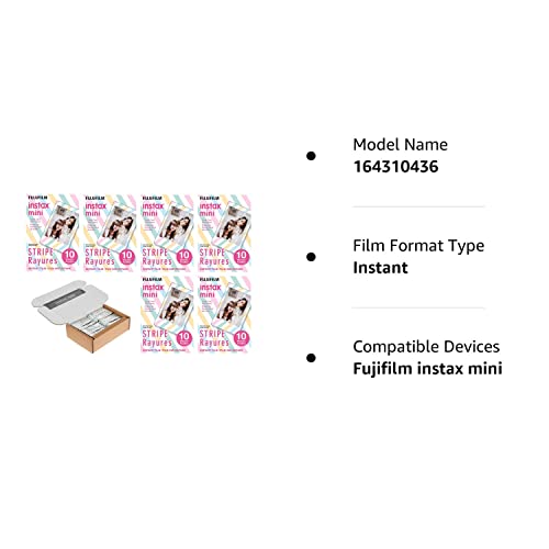 Fujifilm Instax Mini Stripe Instant Film 6 Packs of 10 Shots Bulk Pack