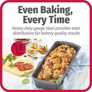 Good Cook Set of 2 Extra Large 13'' x 5'' Nonstick Steel Bread Loaf Pans, Gray