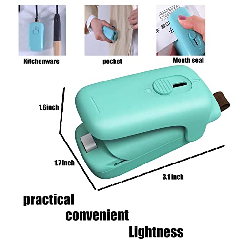J&LHEAYU Mini Bag Sealer Min-Handheld Bag Heat Vacuum Sealer-2 in 1 Heat Sealer & Cutter Portable Bag Resealer Machine (Battery Included)