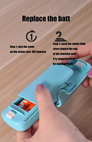 J&LHEAYU Mini Bag Sealer Min-Handheld Bag Heat Vacuum Sealer-2 in 1 Heat Sealer & Cutter Portable Bag Resealer Machine (Battery Included)