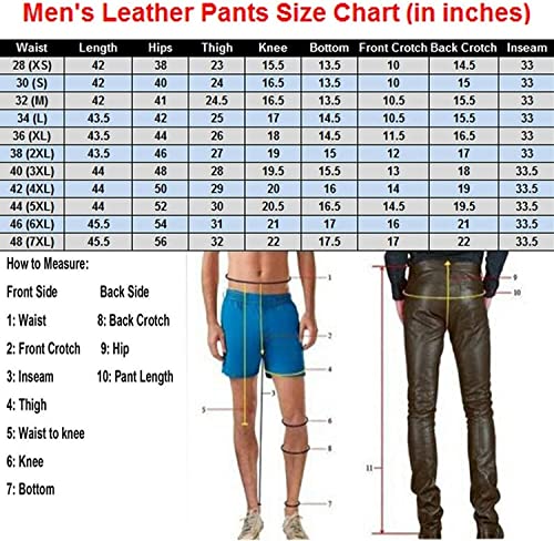 Cowboy Western Traditional Native American Leather Pants for Men Casual Classic Breeches Fashion Pant (Dirty Brown, 36'' Waist for 34'' 35'')