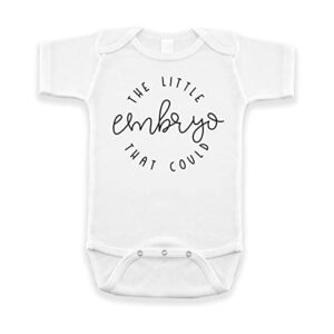 IVF Pregnancy Announcement Infant Bodysuit for Grandparents and Photo Props |The Little Embryo That Could (0-3 months, White)