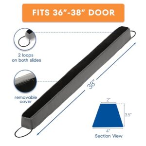 Door Draft Stopper for Bottom of Door, 38'' Weighted Door Draft Stopper, Under Door Bottom Gap Air, Light, Noise Sound Odor & Dust Blocker Guard - 2.2Lbs, 38 x4 inch Long