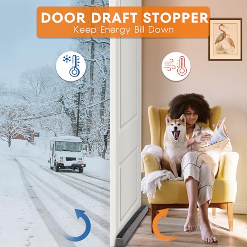 Door Draft Stopper for Bottom of Door, 38'' Weighted Door Draft Stopper, Under Door Bottom Gap Air, Light, Noise Sound Odor & Dust Blocker Guard - 2.2Lbs, 38 x4 inch Long