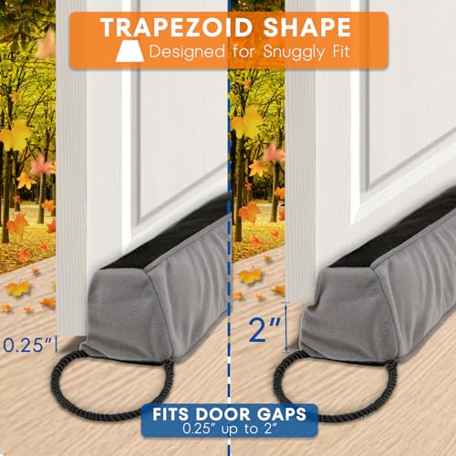 Door Draft Stopper for Bottom of Door, 38'' Weighted Door Draft Stopper, Under Door Bottom Gap Air, Light, Noise Sound Odor & Dust Blocker Guard - 2.2Lbs, 38 x4 inch Long