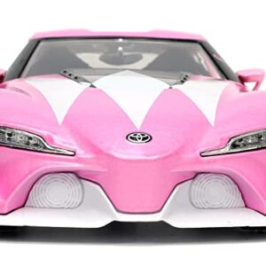 Jada Toys Mighty Morphin Power Rangers 1:24 Toyota FT-1 Concept Die-cast Car w/ 2.75" Pink Ranger Figure, Toys for Kids and Adults