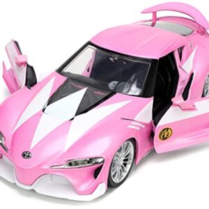 Jada Toys Mighty Morphin Power Rangers 1:24 Toyota FT-1 Concept Die-cast Car w/ 2.75" Pink Ranger Figure, Toys for Kids and Adults