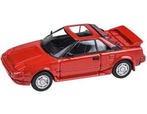 toy cars 1985 mr2 mk1 super red with sunroof 1/64 diecast model car by paragon models pa-55361
