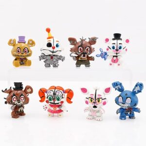 8 pcs five nights cake topper set, pvc five nights figures toy, children's birthday cake decoration and shower birthday party supplies.