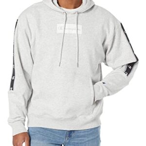 Champion mens Classic Fleece Hoodie W/Taping Hooded Sweatshirt, Bleached Stone Cream Heather-590938, Medium US