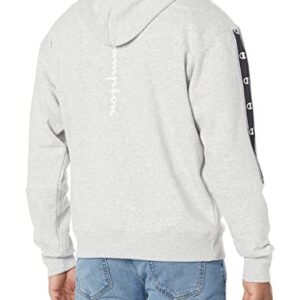 Champion mens Classic Fleece Hoodie W/Taping Hooded Sweatshirt, Bleached Stone Cream Heather-590938, Medium US