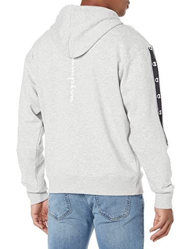 Champion mens Classic Fleece Hoodie W/Taping Hooded Sweatshirt, Bleached Stone Cream Heather-590938, Medium US