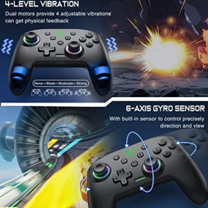 Switch Controller, Wireless Switch Controller Compatible with Switch Controller/Switch Lite/OLED, Wireless Switch Controllers Work with iOS/Android/PC with RGB Light, Programmable, TURBO & Wakeup