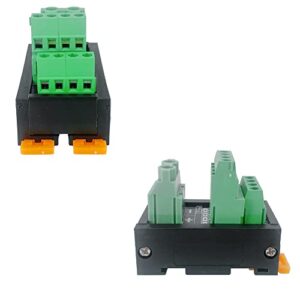 Jienk Screw Terminal Block Power Distribution Module, 30A DIN Rail Mounting Terminal Block Distribution Breakout Board for PLC Servo Power Amplifier (1 in 4 Out)