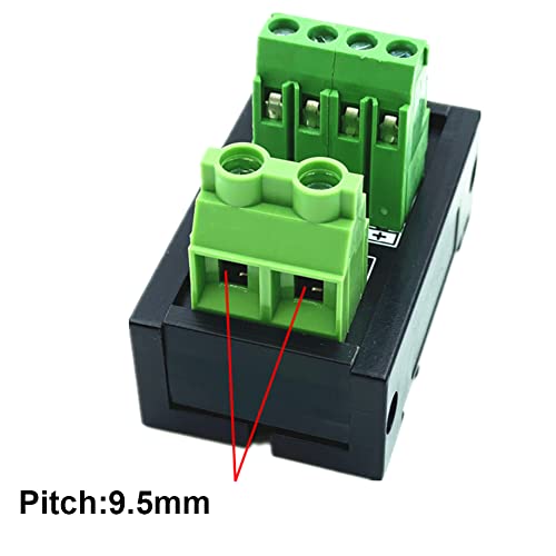 Jienk Screw Terminal Block Power Distribution Module, 30A DIN Rail Mounting Terminal Block Distribution Breakout Board for PLC Servo Power Amplifier (1 in 4 Out)