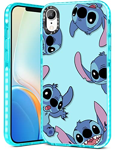 Jowhep Stitc for iPhone XR Case Cute Cartoon Character Girly for Girls Kids Teens Phone Cases Cover Fun Unique Kawaii Cool Shockproof Soft TPU Bumper Protective Case for iPhone XR 6.1 Inches