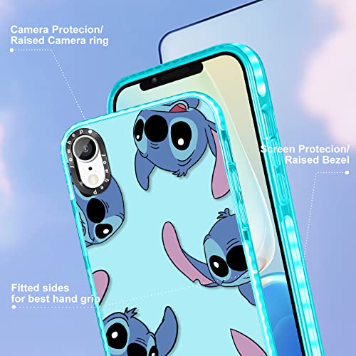 Jowhep Stitc for iPhone XR Case Cute Cartoon Character Girly for Girls Kids Teens Phone Cases Cover Fun Unique Kawaii Cool Shockproof Soft TPU Bumper Protective Case for iPhone XR 6.1 Inches